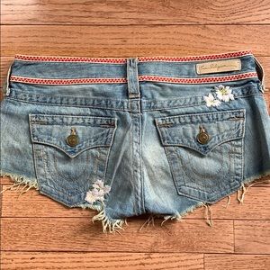 True religion daisy denim jean shorts